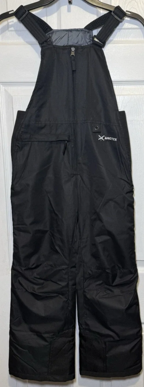 Arctix Kids Black Ski Snow Pants Bib Overalls Size Small/Black